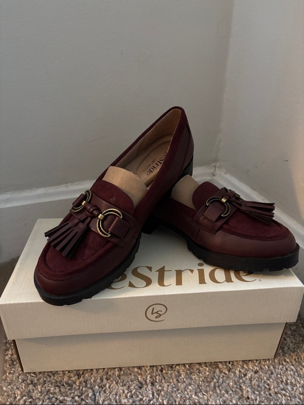 Life Stride Women’s Burgundy Tassel Detail Loafers